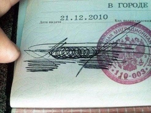 подпись в паспорте